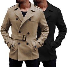 Load image into Gallery viewer, Warm Winter British Outwear Men's Trench Long Coats Wool Coat Turn-Down Collar Double Breasted Slim Fit Fashion Jackets Male