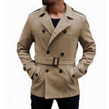 Load image into Gallery viewer, Warm Winter British Outwear Men's Trench Long Coats Wool Coat Turn-Down Collar Double Breasted Slim Fit Fashion Jackets Male
